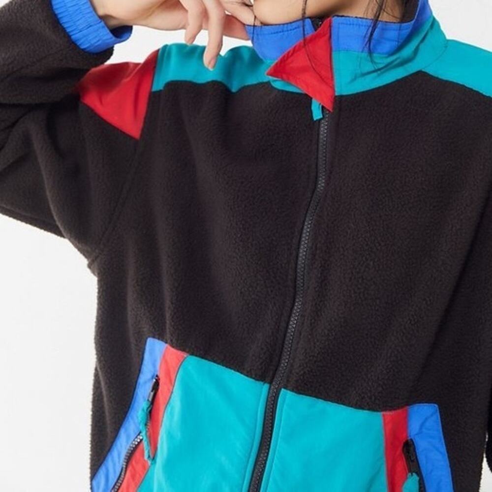 Urban Outfitters Retro Color Block Fleece Jacket Vintage 90s - Picture 5 of 8